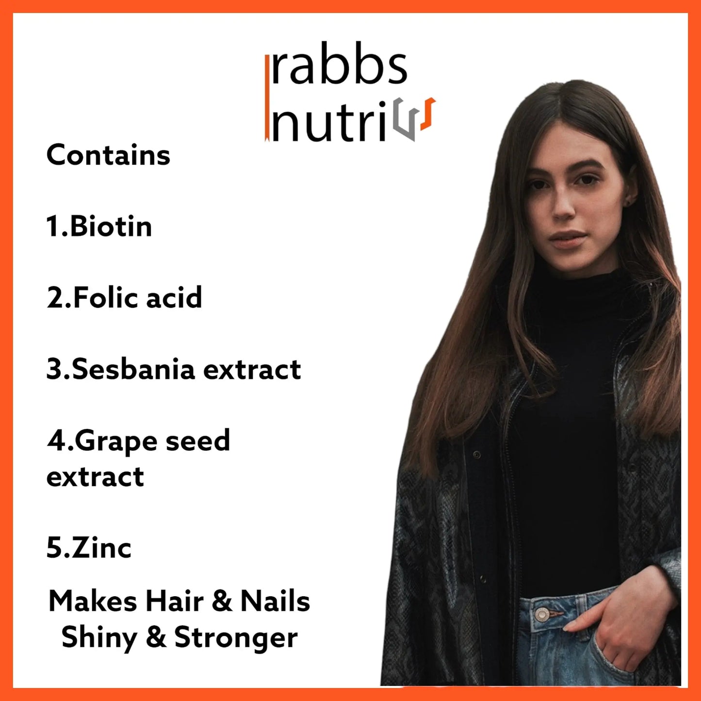 Rabbs Nutri Hair,Skin and Nails (30 Gummies) pack of 1 Supercharge Your Beauty and Health with Rabbs Nutri Hair,Skin and Nails Gummies - Rabbs Nutri