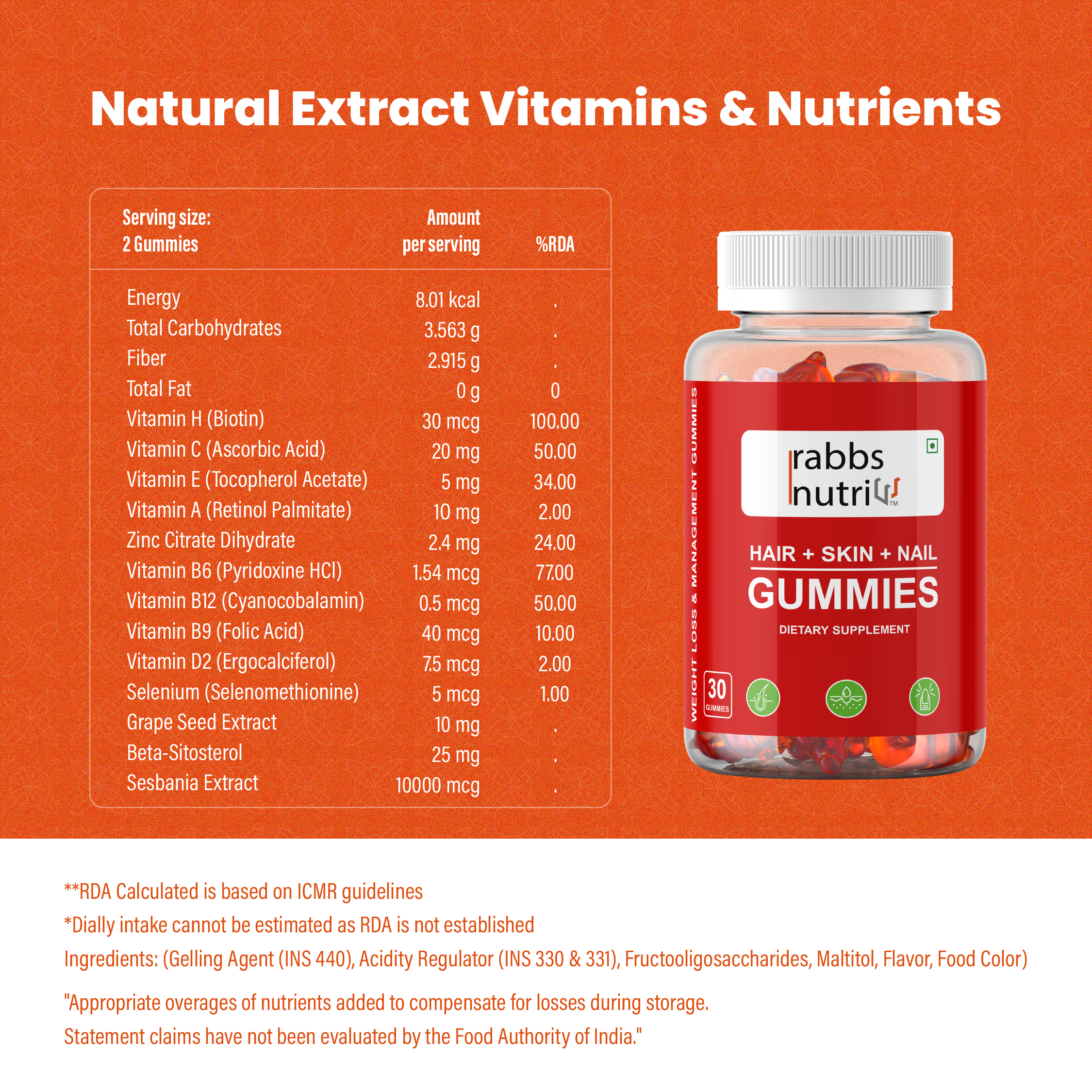 Rabbs Nutri (Hair Skin Nail Gummies)